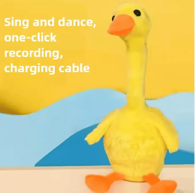 Dancing Talking Duck Plush Toy Mimicking Recording Singing Doll Yellow
