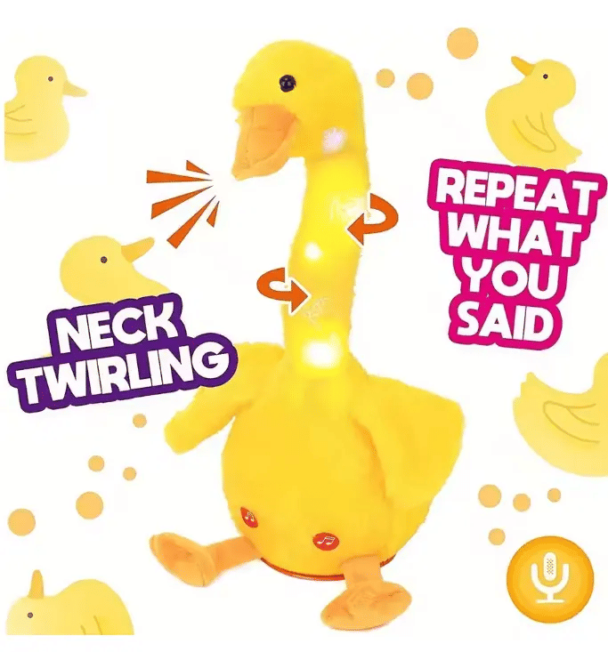 Dancing Talking Duck Plush Toy Mimicking Recording Singing Doll Yellow