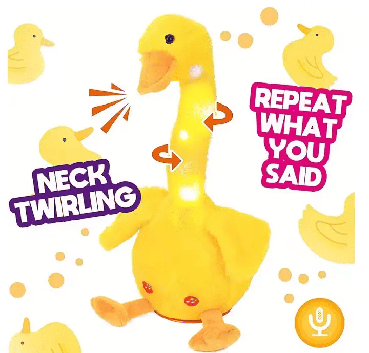 Dancing Talking Duck Plush Toy Mimicking Recording Singing Doll Yellow