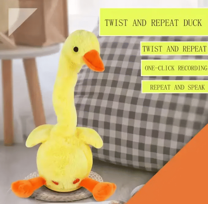 Dancing Talking Duck Plush Toy Mimicking Recording Singing Doll Yellow