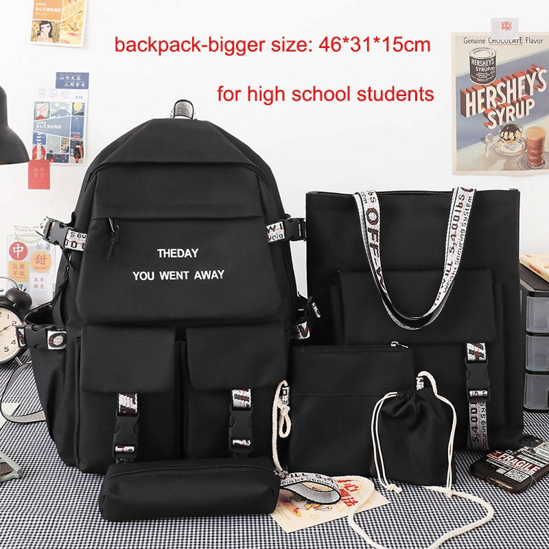 CaseTek 5-Piece Fashion Backpack Set: Durable School, Travel, Bookbags for Teens