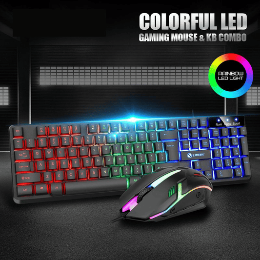 Luminous RGB Gaming Keyboard and Mouse Set | Mechanical Feel Esports Combo