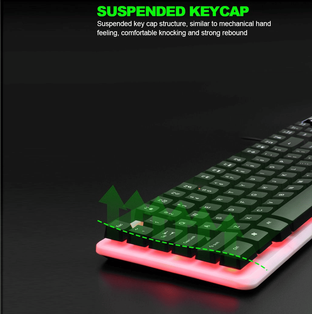 Luminous RGB Gaming Keyboard and Mouse Set | Mechanical Feel Esports Combo