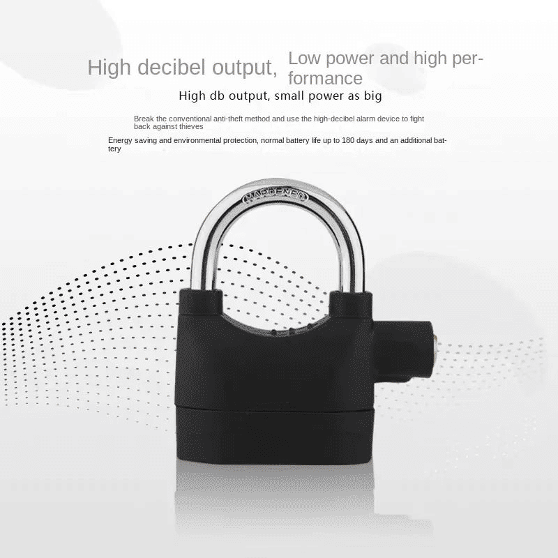 Smart Alarm Lock Security Padlock 110dB Anti-Theft Aluminum Alloy