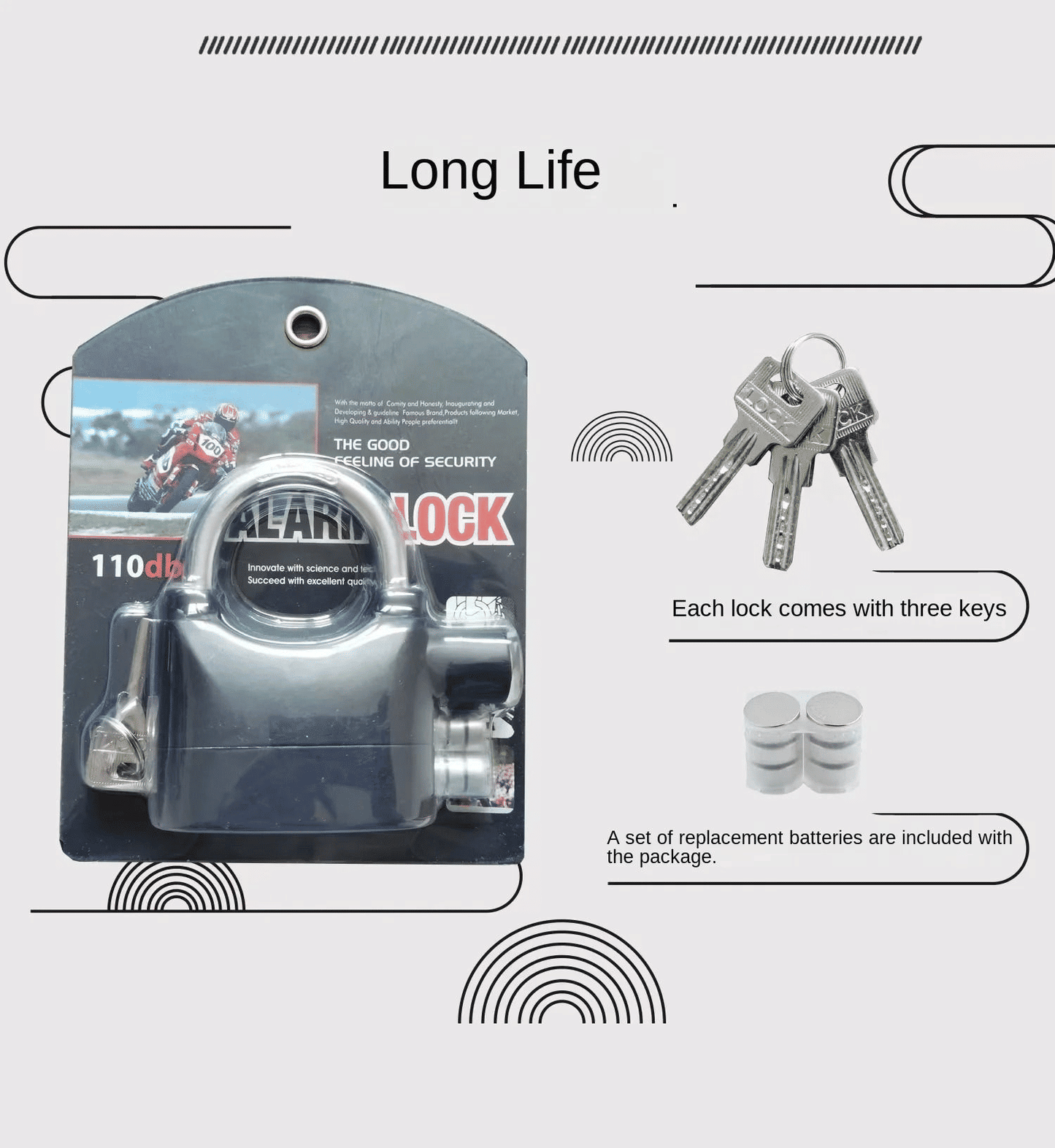 Smart Alarm Lock Security Padlock 110dB Anti-Theft Aluminum Alloy
