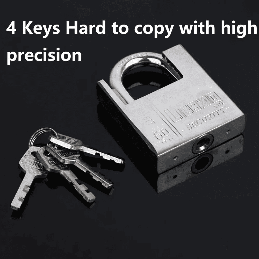 Generic Heavy Duty Stainless Steel Padlock 4 Keys 5cm/6cm