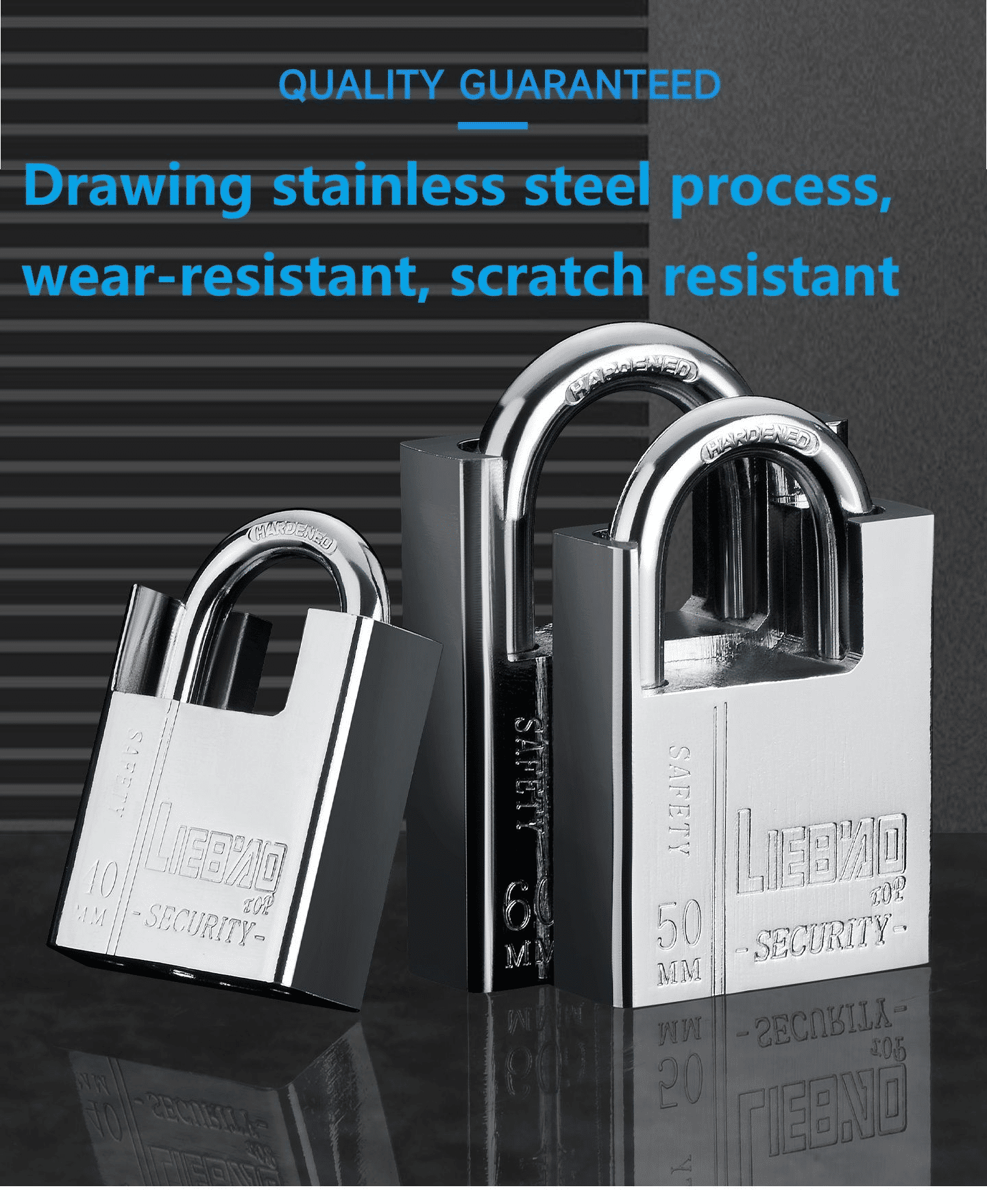 Generic Heavy Duty Stainless Steel Padlock 4 Keys 5cm/6cm