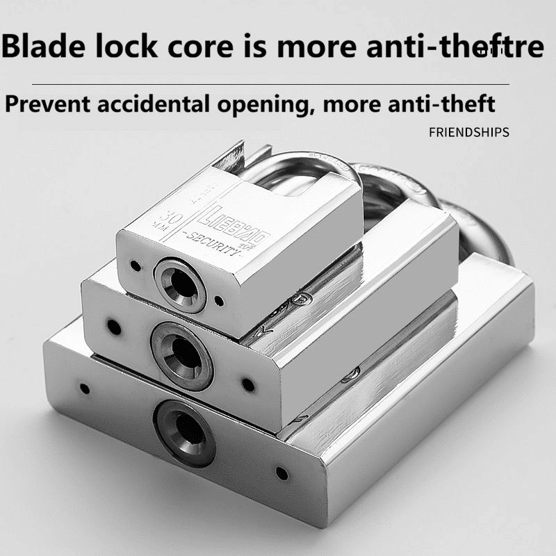Generic Heavy Duty Stainless Steel Padlock 4 Keys 5cm/6cm