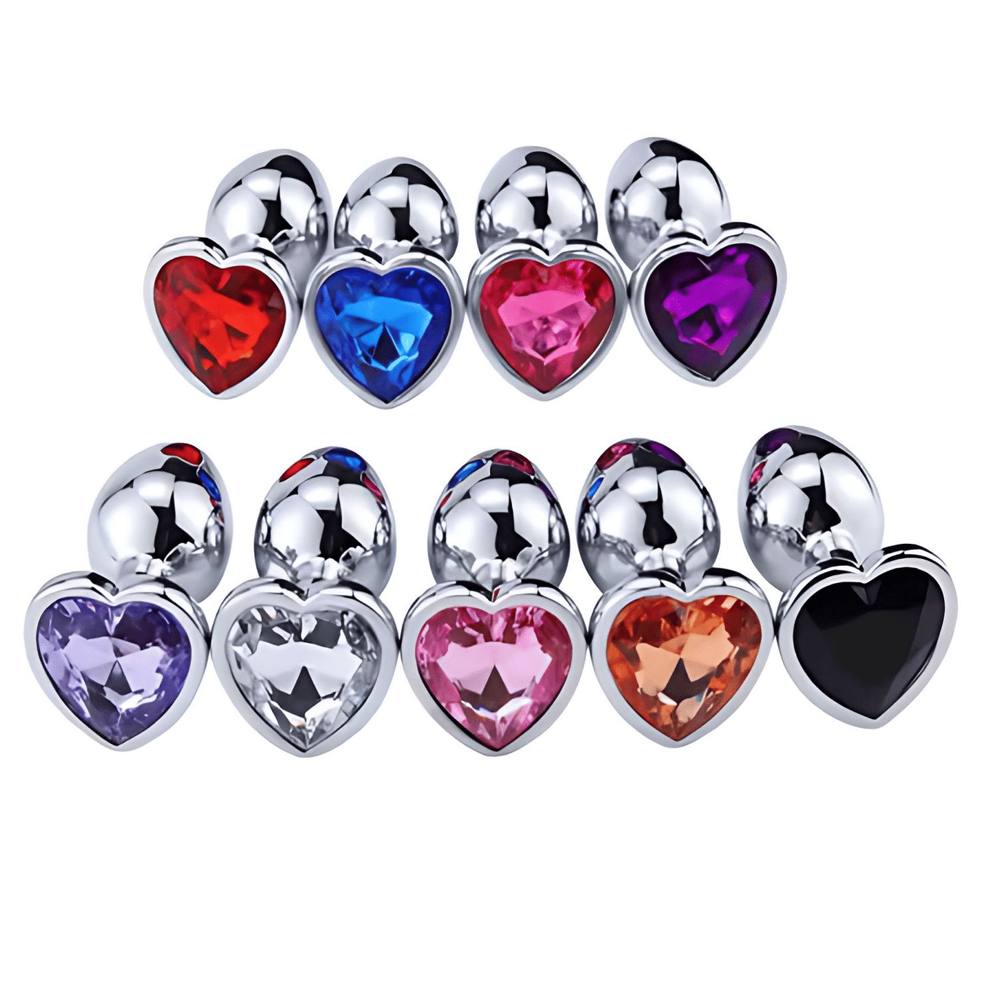 Premium Metal Anal Plug with Red Jewel Base - Unisex Adult Sex Toy