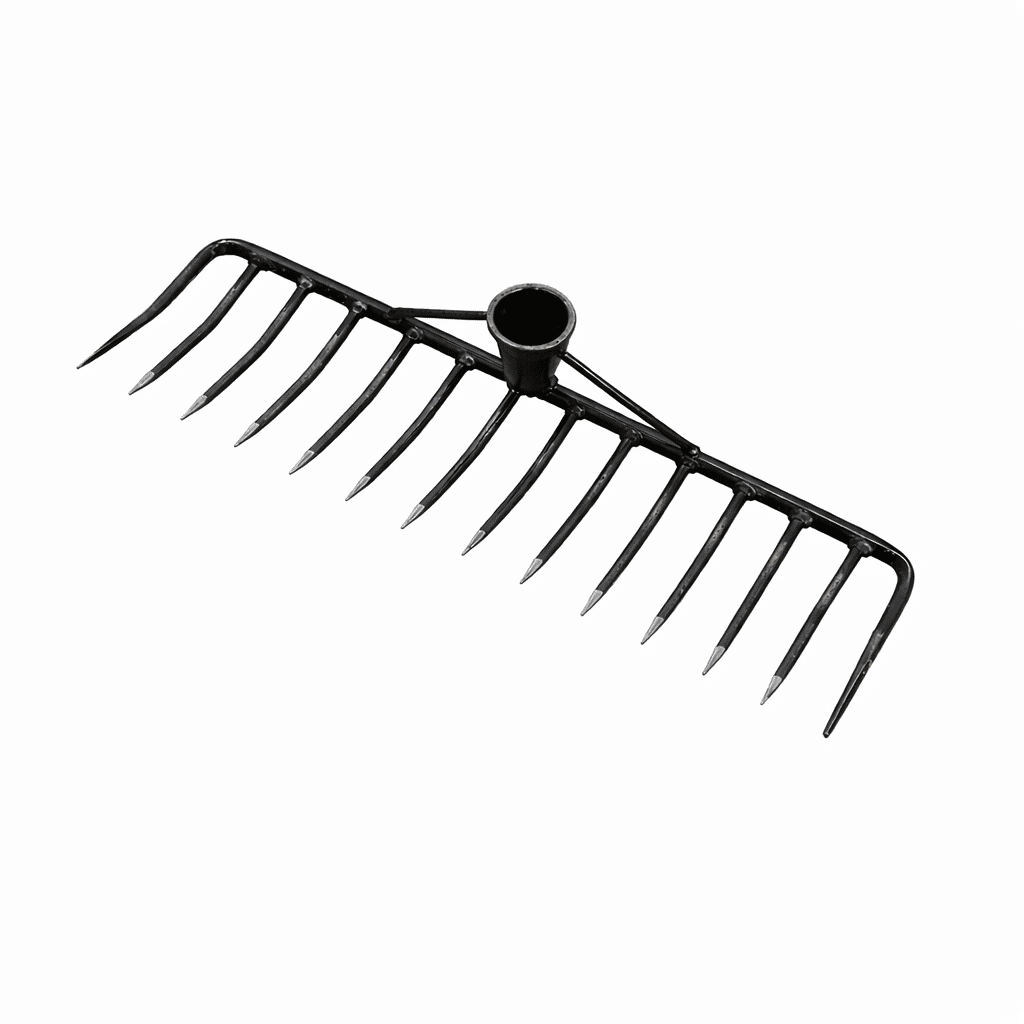Heavy-Duty 13-Tooth Welded Steel Rake Head for Farming and Gardening
