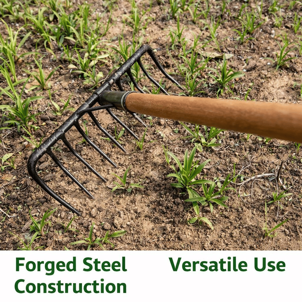 Heavy-Duty 13-Tooth Welded Steel Rake Head for Farming and Gardening