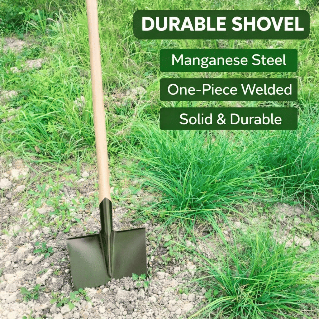 Heavy-Duty Military-Style Shovel Head Manganese Steel 42cm