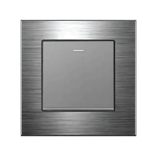 1 Gang 1 Way Stainless Steel Wall Switch Blue LED