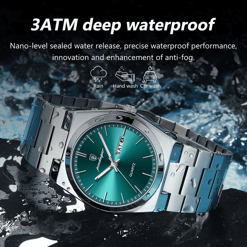 POEDAGAR Luxury Men's Sport Quartz Watch Waterproof Stainless Steel