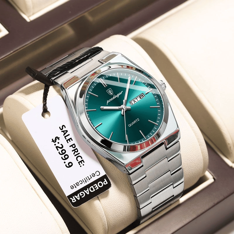 POEDAGAR Luxury Men's Sport Quartz Watch Waterproof Stainless Steel