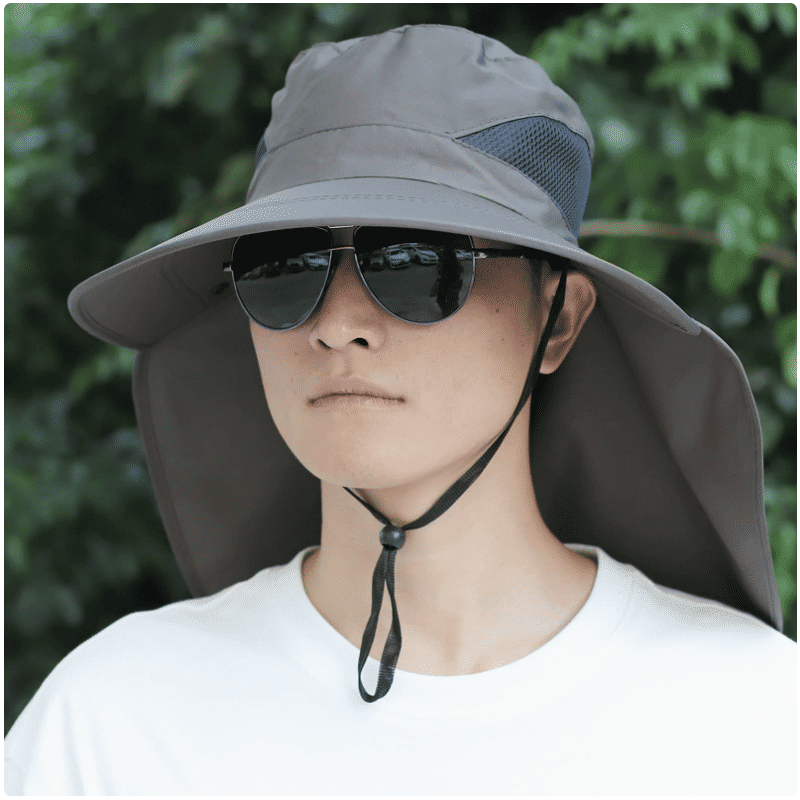 Men's Ultimate UV Protection Sun Hat: Large Brim, Face Covering, Fishing