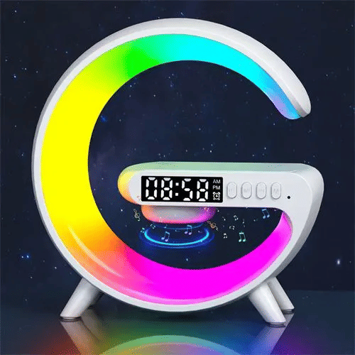 K7 Bluetooth Speaker: Wireless Charging, Digital Clock, Night Light, Dual Audio