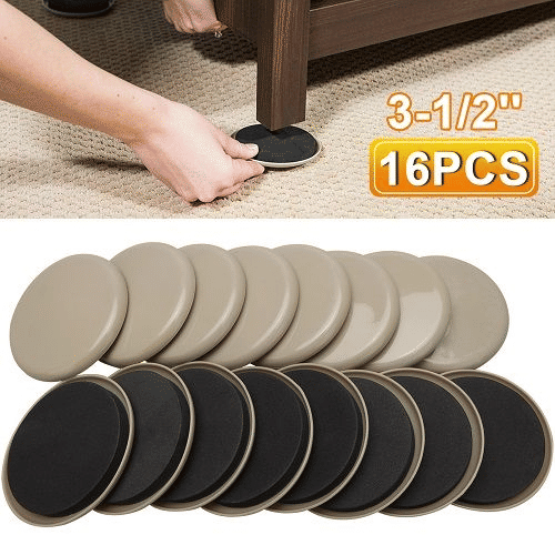 16 Pcs Reusable Heavy Furniture Sliders Moving Kit 8.98cm