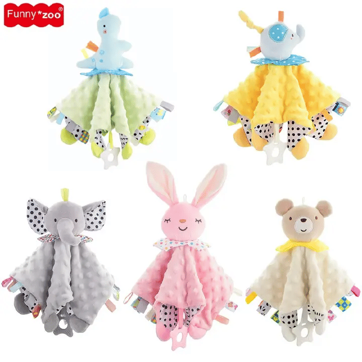 Elephant Baby Comforter Blanket with Rattle Soft Plush Sleeping Toy