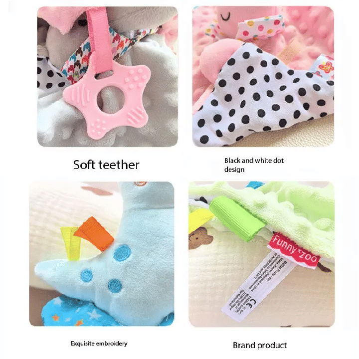 Elephant Baby Comforter Blanket with Rattle Soft Plush Sleeping Toy