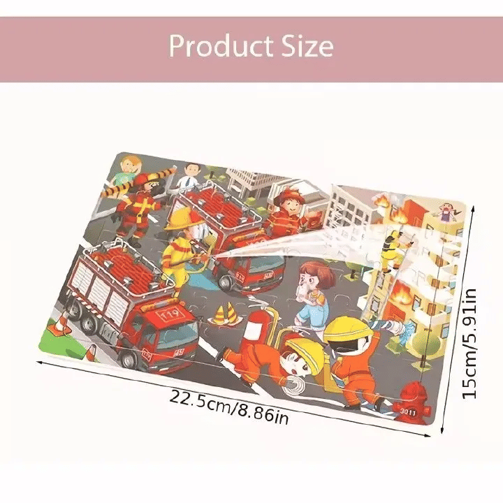 30-Piece Wooden Jigsaw Puzzle Educational Animal Vehicle Toy