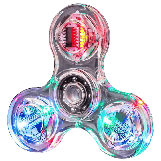 Generic Crystal Luminous LED Fidget Spinner Hand Toy 7cm White