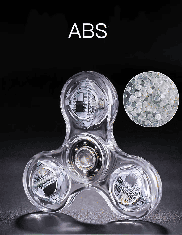 Generic Crystal Luminous LED Fidget Spinner Hand Toy 7cm White