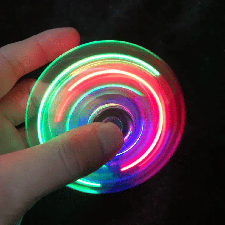 Generic Crystal Luminous LED Fidget Spinner Hand Toy 7cm White