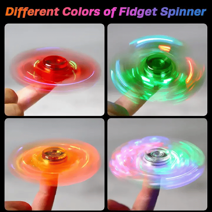 Generic Crystal Luminous LED Fidget Spinner Hand Toy 7cm White