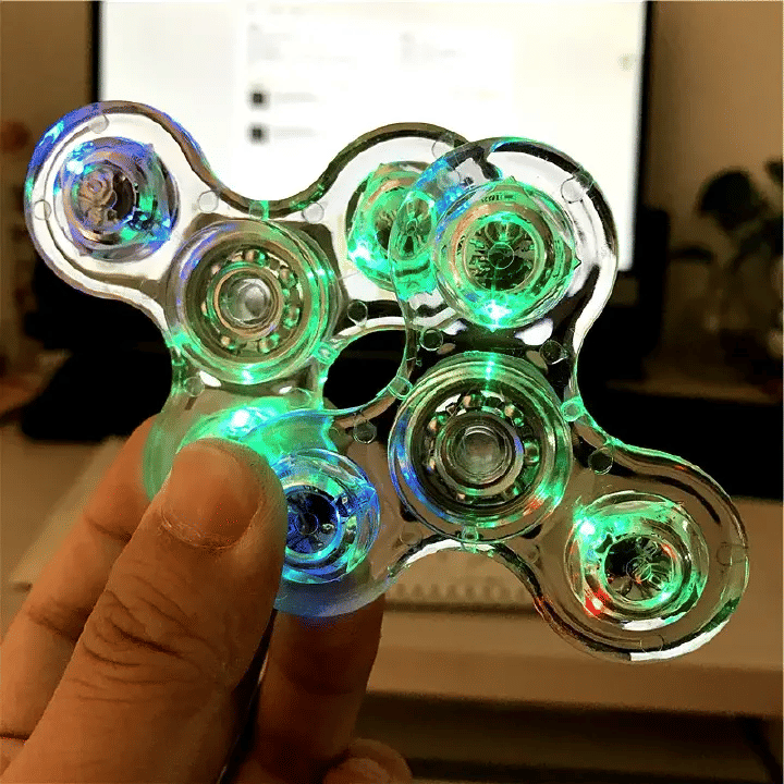 Generic Crystal Luminous LED Fidget Spinner Hand Toy 7cm White