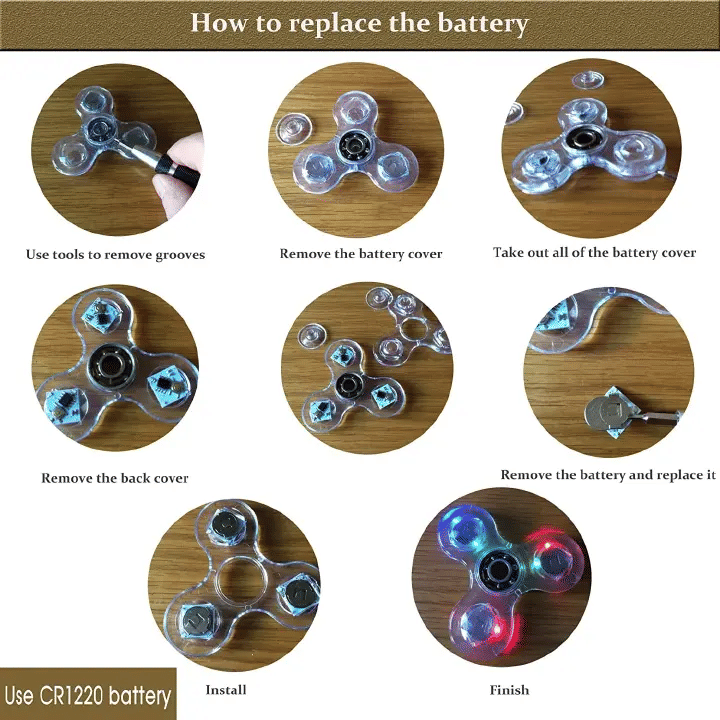 Generic Crystal Luminous LED Fidget Spinner Hand Toy 7cm White
