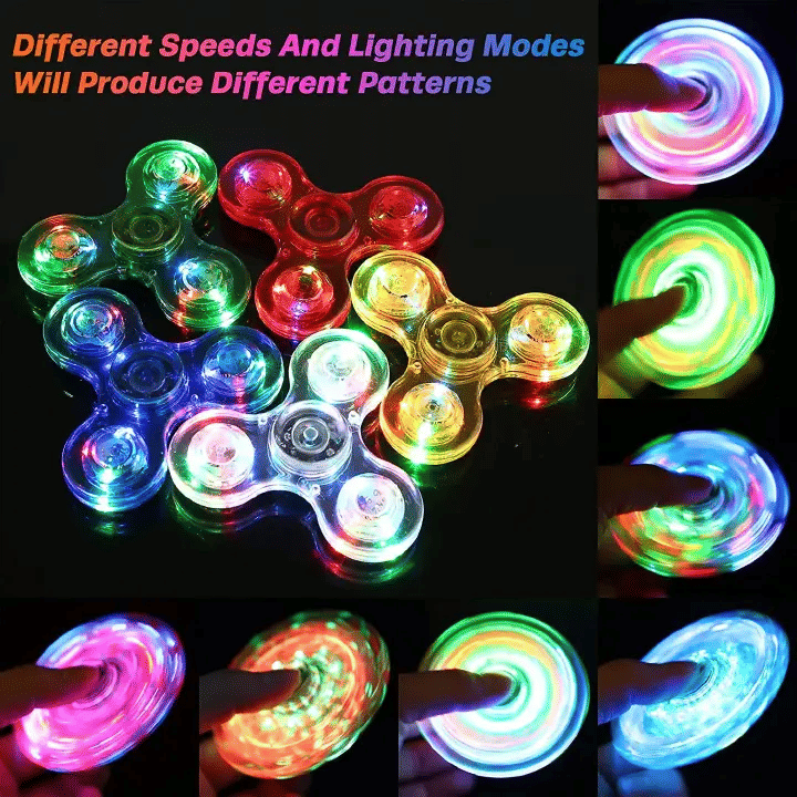 Generic Crystal Luminous LED Fidget Spinner Hand Toy 7cm White