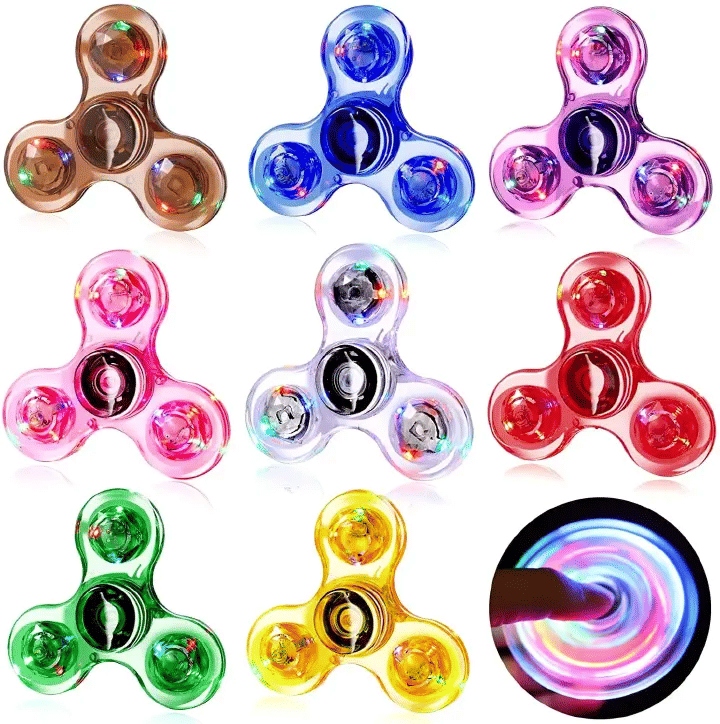 Generic Crystal Luminous LED Fidget Spinner Hand Toy 7cm White