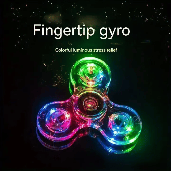 Generic Crystal Luminous LED Fidget Spinner Hand Toy 7cm White
