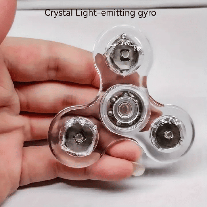 Generic Crystal Luminous LED Fidget Spinner Hand Toy 7cm White