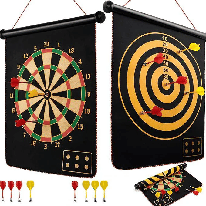 12in Magnetic Dart Board with 8 Darts Double-Sided Game Set