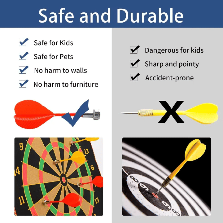 12in Magnetic Dart Board with 8 Darts Double-Sided Game Set