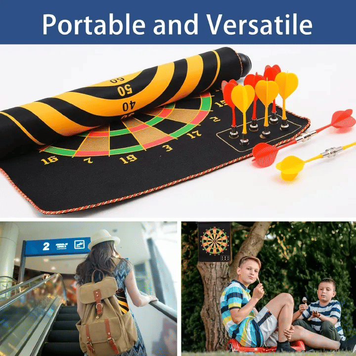 12in Magnetic Dart Board with 8 Darts Double-Sided Game Set