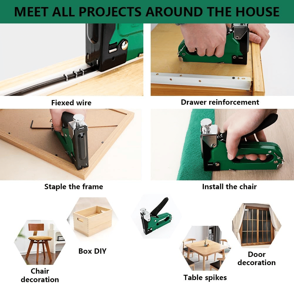 4-in-1 Heavy Duty Manual Staple Gun with 800pcs Staples