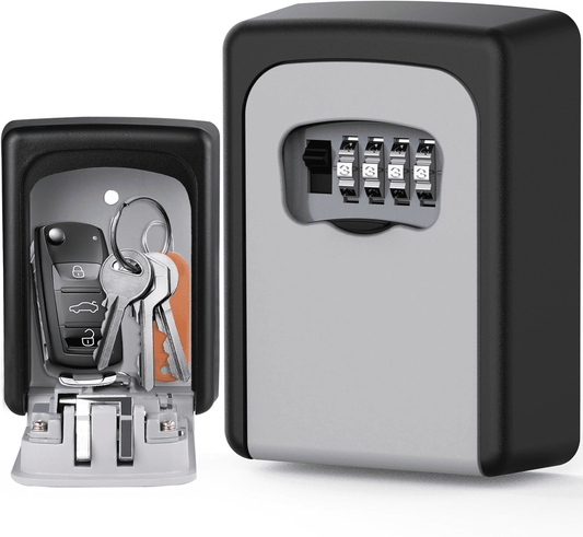 Key Lock Box Wall Mounted 4-Digit Combination Lockbox 5-Key Capacity