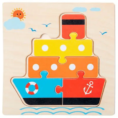 4-Piece Wooden Montessori Animal Puzzle Set for Toddlers