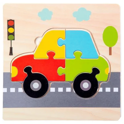 4-Piece Wooden Montessori Animal Puzzle Set for Toddlers