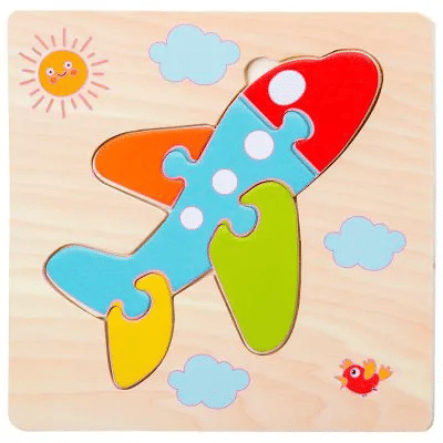 4-Piece Wooden Montessori Animal Puzzle Set for Toddlers