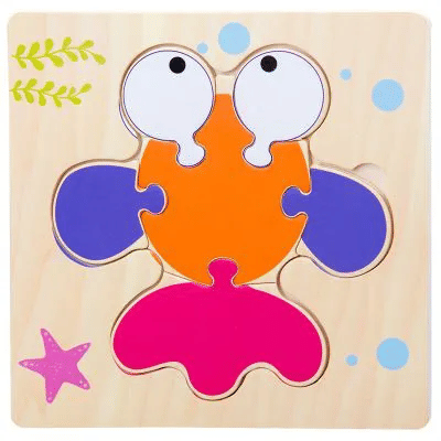 4-Piece Wooden Montessori Animal Puzzle Set for Toddlers