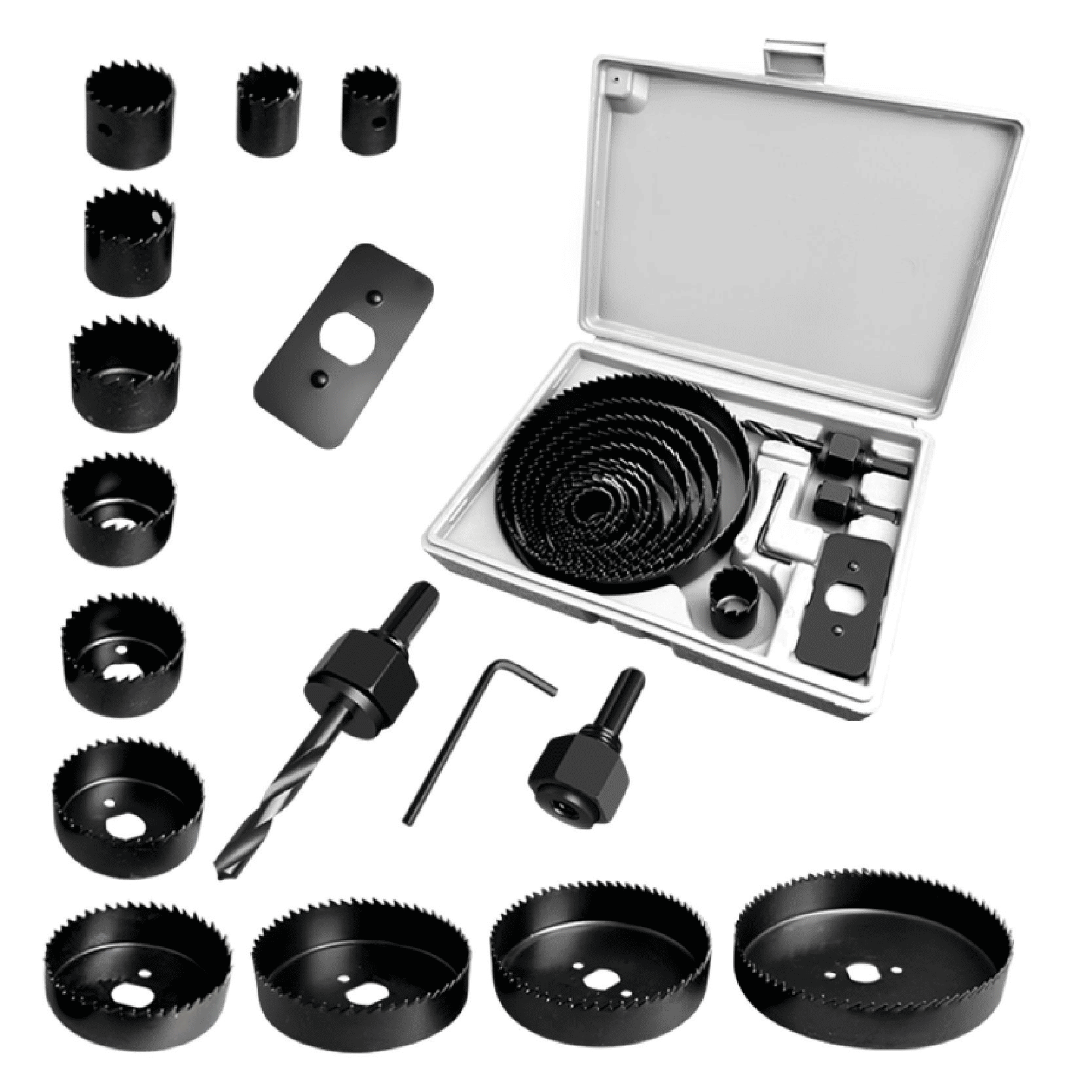 Hole Saw Set 16-Piece 3/4in to 5in for Soft Materials