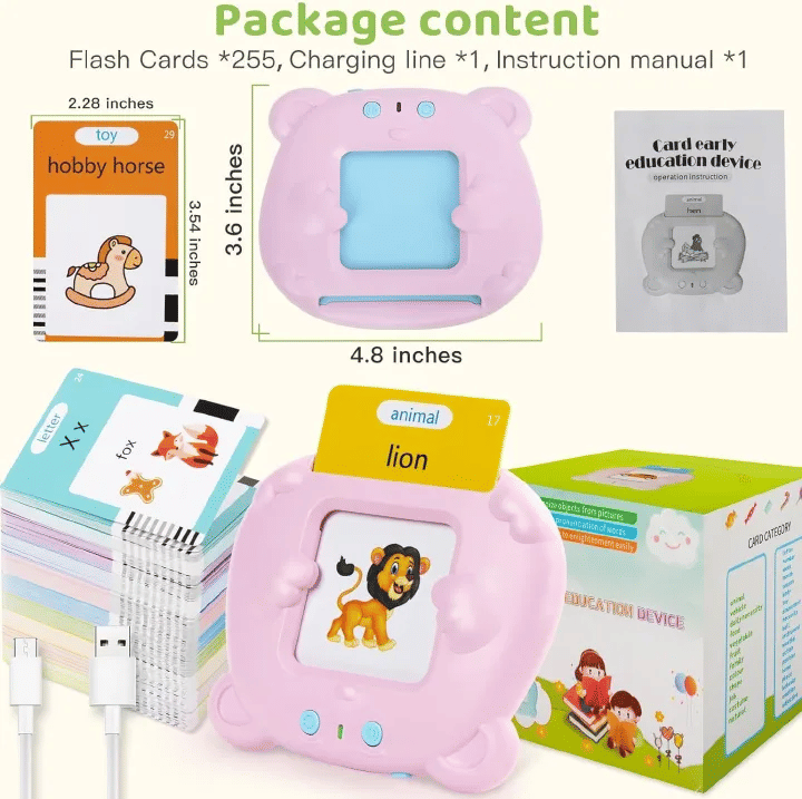 Felly Talking Flash Cards, 224 Words Montessori Educational Learning Toy