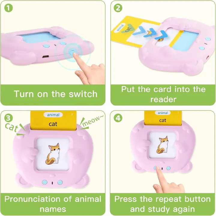 Felly Talking Flash Cards, 224 Words Montessori Educational Learning Toy