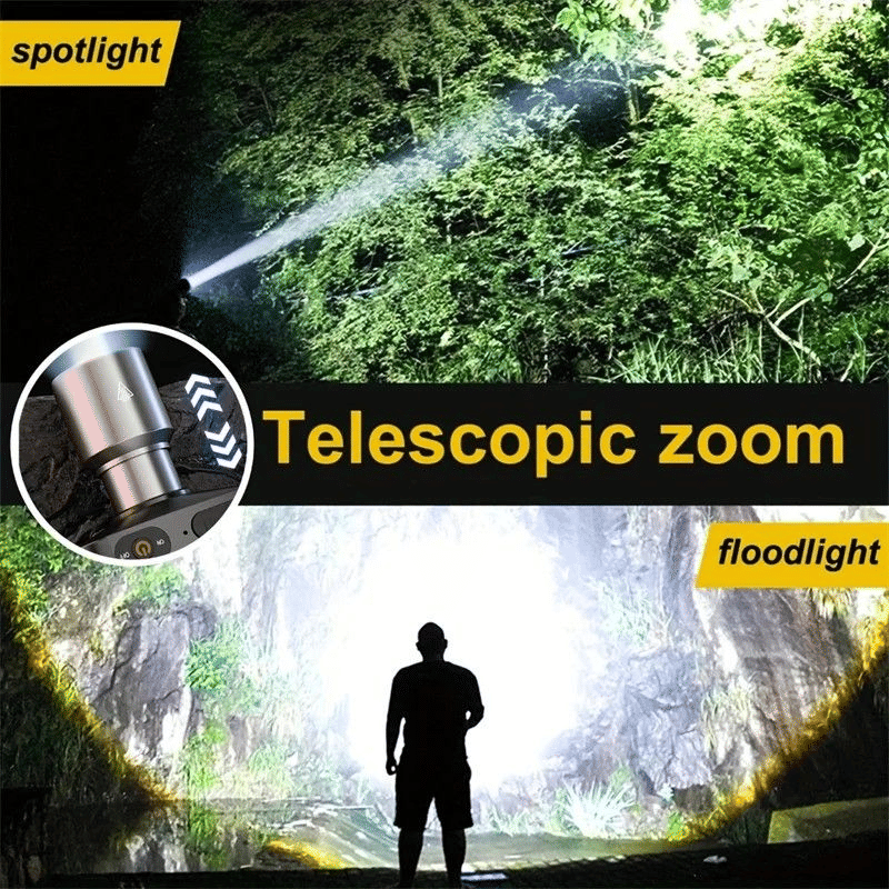 Versatile 3-Mode Rechargeable White Laser Headlamp: Telescopic Zoom, Super Bright, Lightweight USB