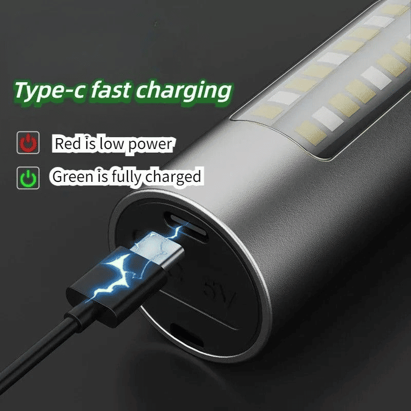 Aluminum Alloy Rechargeable Zoom Flashlight 1800mAh Tactical Torch