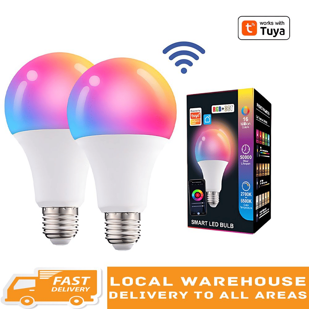 Generic 10W B22 Smart LED Bulb RGB Music Sync 2-Pack
